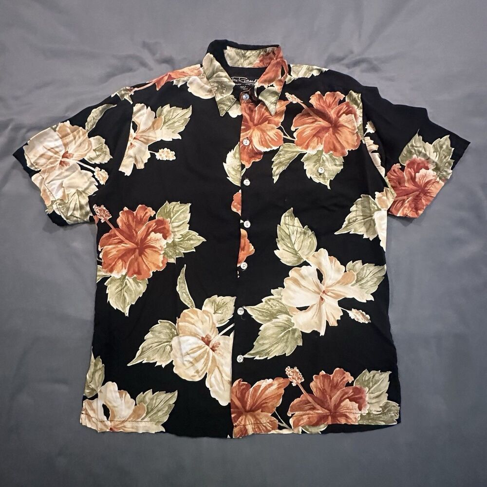 Tori Richard Shirt Mens M Camp Button Front USA Hawaiian Aloha Floral Viscose